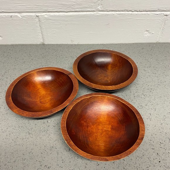 Vintage Baribocraft Wooden Bowls Set of 3 - Picture 1 of 9